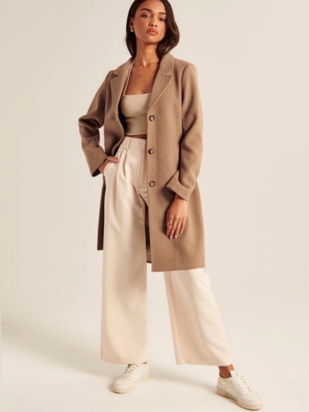 Abercrombie Camel Colored A&F Dad Coat